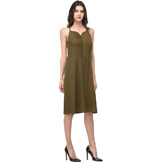 Modern Women Purys Women Dark Green A Line Dress 2025 at ShopCircuit | ONDC