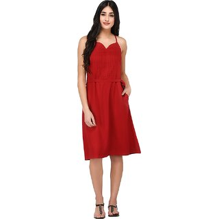 Stylish Women Purys Women Maroon Shift Dress 2025 at ShopCircuit | ONDC