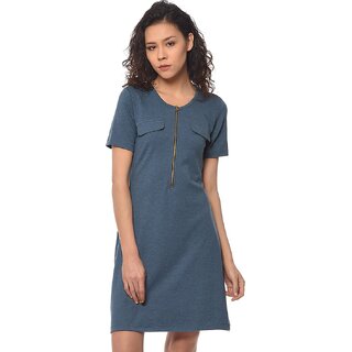 Latest Women Purys Women Blue A Line Dress 2025 at ShopCircuit | ONDC