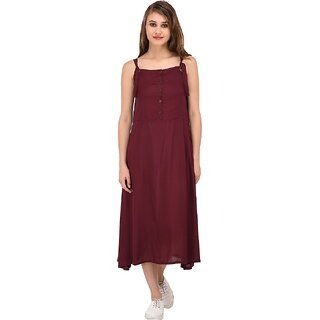 Latest Women Purys Women Maroon A Line Dress 2025 at ShopCircuit | ONDC