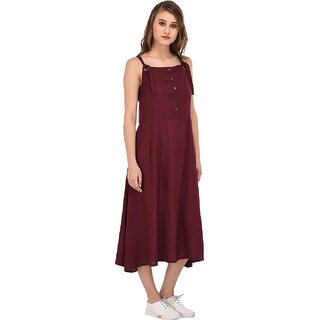 Latest Women Purys Women Maroon A Line Dress 2025 at ShopCircuit | ONDC