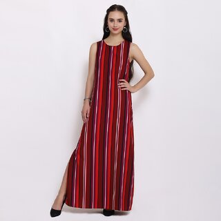Affordable Women Purys Women Maroon Maxi Dress 2025 at ShopCircuit | ONDC