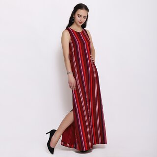 Affordable Women Purys Women Maroon Maxi Dress 2025 at ShopCircuit | ONDC