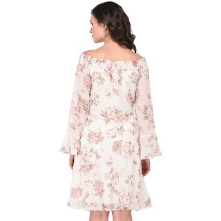 Elegant Women Purys Women White Fit & Flare Dress 2025 at ShopCircuit | ONDC
