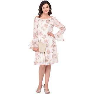 Elegant Women Purys Women White Fit & Flare Dress 2025 at ShopCircuit | ONDC
