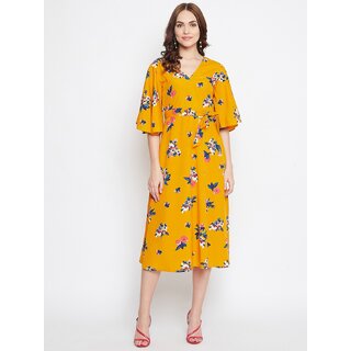 Top Women Purys Women Yellow Fit & Flare Dress 2025 at ShopCircuit | ONDC