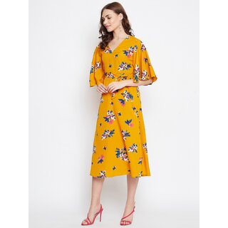 Top Women Purys Women Yellow Fit & Flare Dress 2025 at ShopCircuit | ONDC
