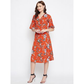 Sophisticated Women Purys Women Orange Wrap Dress 2025 at ShopCircuit | ONDC