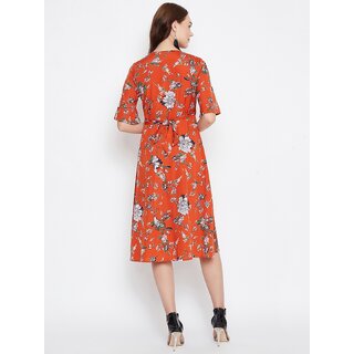 Sophisticated Women Purys Women Orange Wrap Dress 2025 at ShopCircuit | ONDC