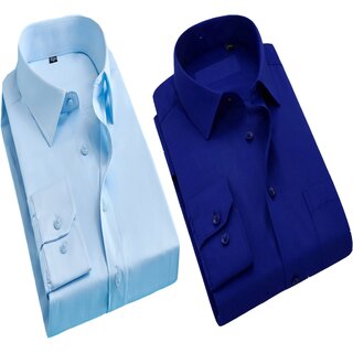 Affordable Men Baleshwar Men Blue Solid Casual Shirt (Pack of 2) 2025 at ShopCircuit | ONDC
