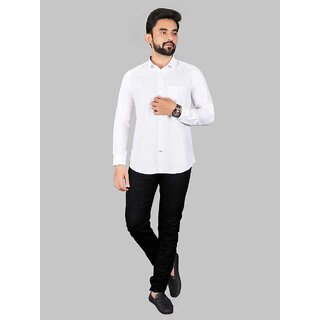 Trendy Men Baleshwar Men White Solid Casual Shirt (Pack of 1 ) 2025 at ShopCircuit | ONDC
