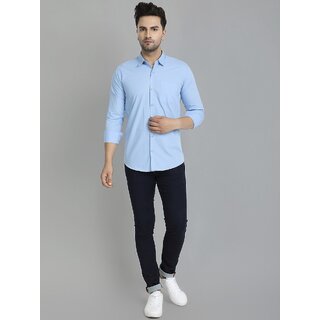 Elegant Men Baleshwar Men Light Blue Solid Regular Fit Casual Shirt 2025 at ShopCircuit | ONDC