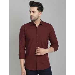 New Men Baleshwar Men Maroon Solid Regular Fit Casual Shirt 2025 at ShopCircuit | ONDC