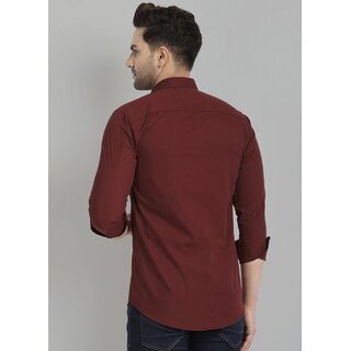 New Men Baleshwar Men Maroon Solid Regular Fit Casual Shirt 2025 at ShopCircuit | ONDC