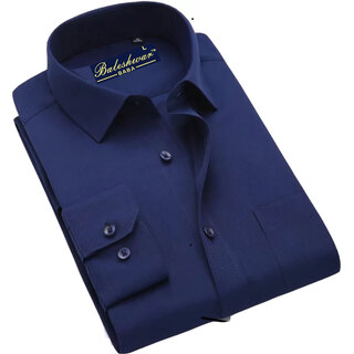 Elegant Men Baleshwar Men Navy Solid Formal Shirt (Pack of 1) 2025 at ShopCircuit | ONDC