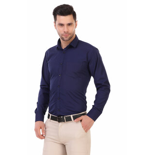 Elegant Men Baleshwar Men Navy Solid Formal Shirt (Pack of 1) 2025 at ShopCircuit | ONDC