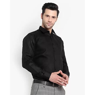 Luxurious Men Baleshwar Men Black Solid Formal Shirt (Pack of 1) 2025 at ShopCircuit | ONDC