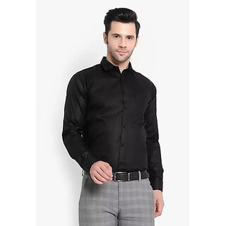 Premium Men Baleshwar Men Black Solid Formal Shirt (Pack of 1 ) 2025 at ShopCircuit | ONDC