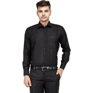 Sophisticated Men Baleshwar Men Black Solid Formal Shirt (Pack of 1) 2025 at ShopCircuit | ONDC