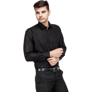 Sophisticated Men Baleshwar Men Black Solid Formal Shirt (Pack of 1) 2025 at ShopCircuit | ONDC