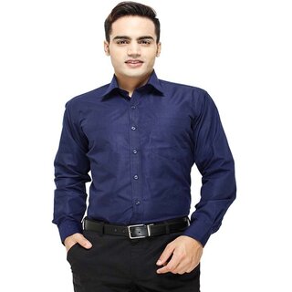 Sophisticated Men Baleshwar Men Navy Solid Formal Shirt (Pack of 1) 2025 at ShopCircuit | ONDC