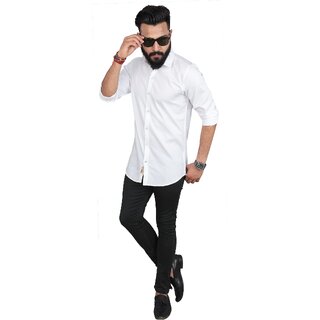 Modern Men Baleshwar Men White Solid Casual Shirt (Pack of 1) 2025 at ShopCircuit | ONDC