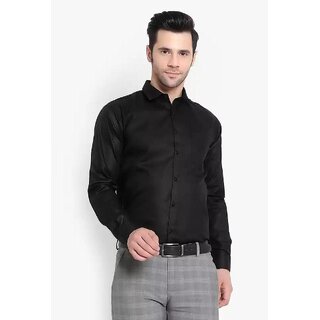 Trendy Men Baleshwar Mens Black Regular Fit Formal Shirt (Pack of 1) 2025 at ShopCircuit | ONDC