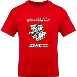 New Men FastB Men Printed Round Neck Red T-Shirt 2025 at ShopCircuit | ONDC