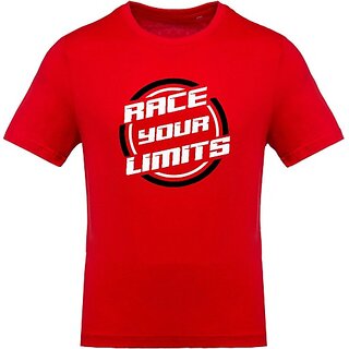 Trendy Men FastB Men Typography Round Neck Red T-Shirt 2025 at ShopCircuit | ONDC