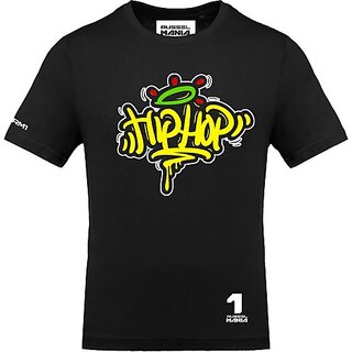 Top Men FastB Men Typography Round Neck Black T-Shirt 2025 at ShopCircuit | ONDC
