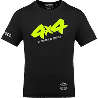 New Men FastB Men Typography Round Neck Black T-Shirt 2025 at ShopCircuit | ONDC