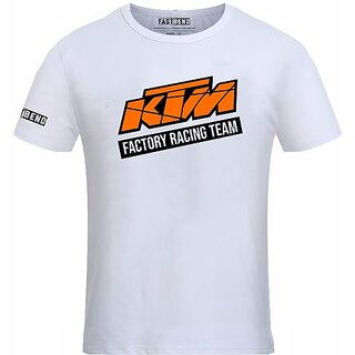 FastB Men Typography Round Neck White T-Shirt