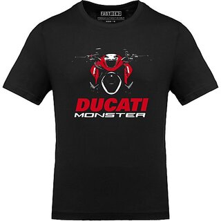 FastB Men Printed Round Neck Black T-Shirt