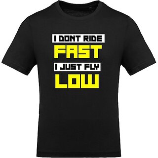 FastB Men Typography Round Neck Black T-Shirt