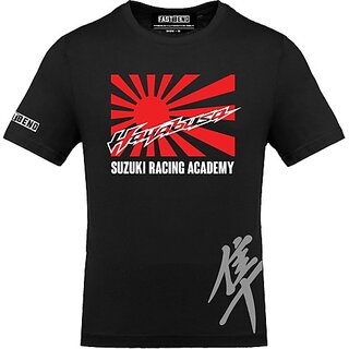 FastB Men Printed Round Neck Black T-Shirt