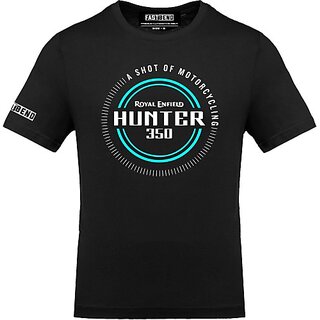 FastB Men Printed Round Neck Black T-Shirt