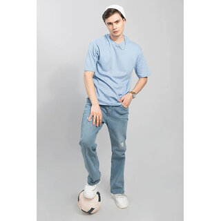 Luxurious Men Code Yellow Sky Blue Oversized T-shirt for Men 2025 at ShopCircuit | ONDC