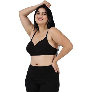 Elegant Women Black full coverage lightly padded bra for women 2025 at ShopCircuit | ONDC