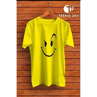 Chic Men Graphic Print Men Yellow Round Neck Polyester Casual T-Shirt 2025 at ShopCircuit | ONDC