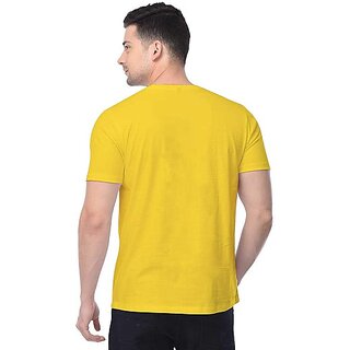 Chic Men Graphic Print Men Yellow Round Neck Polyester Casual T-Shirt 2025 at ShopCircuit | ONDC