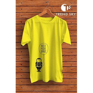 Premium Men Graphic Print Men Yellow Round Neck Polyester Casual T-Shirt 2025 at ShopCircuit | O