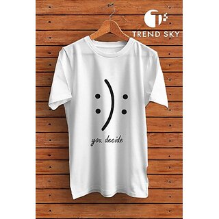 Latest Men Graphic Print Men White Round Neck Polyester Casual T-Shirt 2025 at ShopCircuit | OND