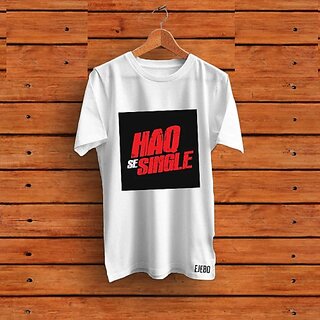 New Men Typography Men White Round Neck Polyester Casual T-Shirt 2025 at ShopCircuit | ONDC
