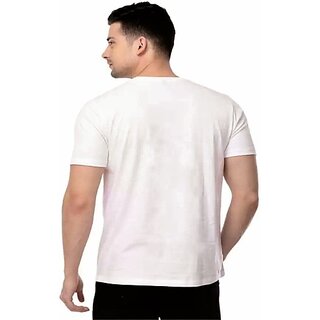 New Men Typography Men White Round Neck Polyester Casual T-Shirt 2025 at ShopCircuit | ONDC