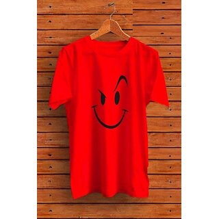 Latest Men Printed Men Red Round Neck Polyester Casual T-Shirt 2025 at ShopCircuit | ONDC