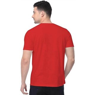 Latest Men Printed Men Red Round Neck Polyester Casual T-Shirt 2025 at ShopCircuit | ONDC