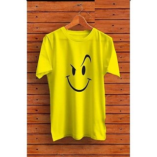 Best Men Printed Men Yellow Round Neck Polyester Casual T-Shirt 2025 at ShopCircuit | ONDC