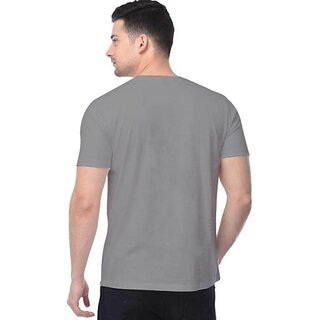 Premium Men Printed Men Grey Round Neck Polyester Casual T-Shirt 2025 at ShopCircuit | ONDC
