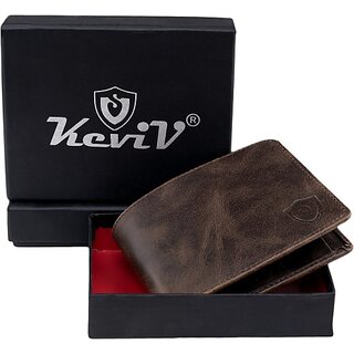 Keviv Mens Brown Genuine Leather Wallet - Mini  (4 Card Slots) - Handbags | Buy online on ZillyBuy