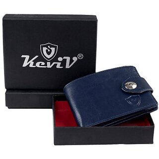 Keviv Mens Casual Blue Genuine Leather Wallet - Mini  (5 Card Slots) - Handbags | Buy online on ZillyBuy